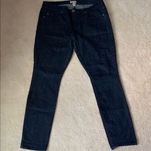 Dark wash straight cut jeans